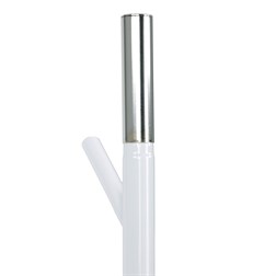 Věšák stojanový, výška 179 cm, kovová konstrukce, bílý matný lak, nosnost 6 kg