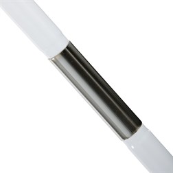 Věšák stojanový, výška 179 cm, kovová konstrukce, bílý matný lak, nosnost 6 kg