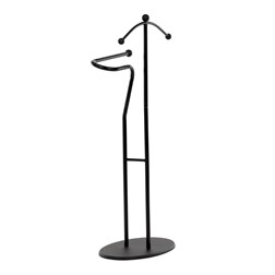 Němý sluha, výška 110 cm, masiv kaučukovník, černé moření, kov černý