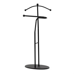 Němý sluha, výška 110 cm, masiv kaučukovník, černé moření, kov černý