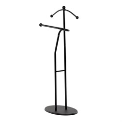 Němý sluha, výška 110 cm, masiv kaučukovník, černé moření, kov černý