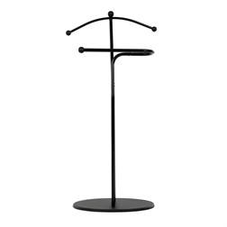 Němý sluha, výška 110 cm, masiv kaučukovník, černé moření, kov černý