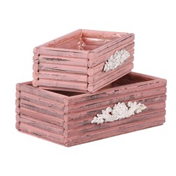 Obal na květiny dřevěný, sada 2ks. Cena za 1sadu.