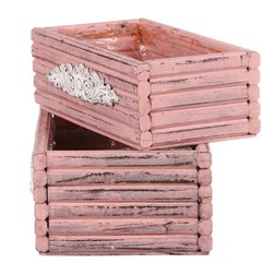 Obal na květiny dřevěný, sada 2ks. Cena za 1sadu.