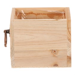 Šuplík dřevěný - obal na květiny, barva přírodní.