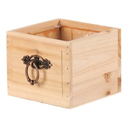 Šuplík dřevěný - obal na květiny, barva přírodní.