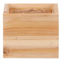 Šuplík dřevěný - obal na květiny, barva přírodní.