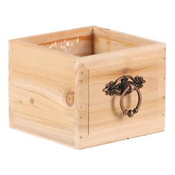 Šuplík dřevěný - obal na květiny, barva přírodní.