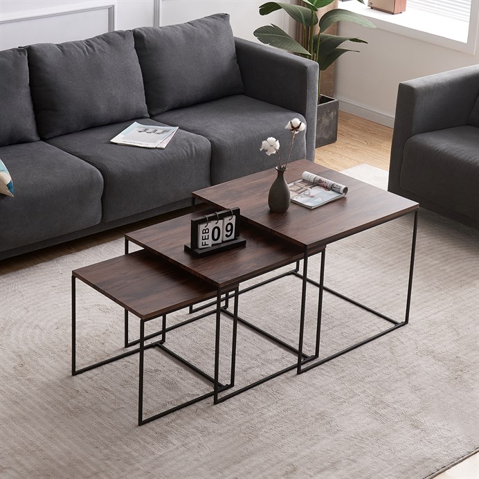 Konferenčný stolík 60x60cm, mdf, orech, AF-3008 WAL