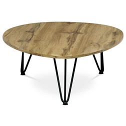 Konferenční stůl, MDF deska, dekor divoký dub, černý kov