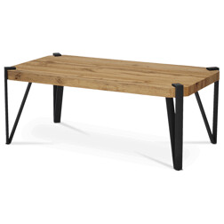 Konferenční stolek, 110x60x42 cm, deska MDF, dekor divoký dub, kov - černý mat