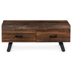 Konferenční stůl, 120x60 cm, MDF deska, masiv borovice, kov, černý lak