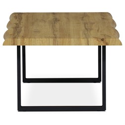 konferenční stůl, 110x70x45 cm, MDF deska, 3D dekor divoký dub, kov, černý lak