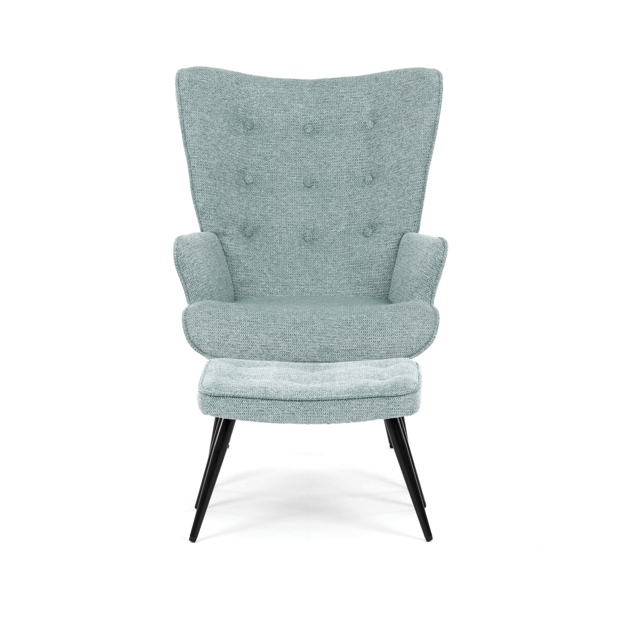 Kreslo ušiak s podnožou ELDORIA Modrá