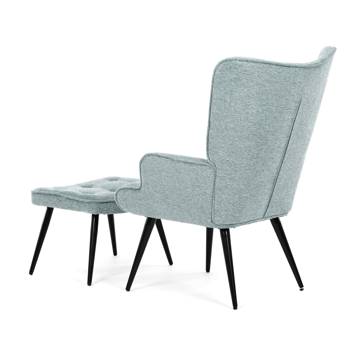 Kreslo ušiak s podnožou ELDORIA Modrá