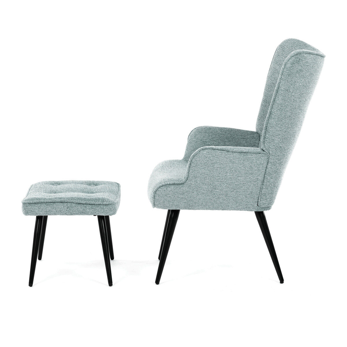 Kreslo ušiak s podnožou ELDORIA Modrá