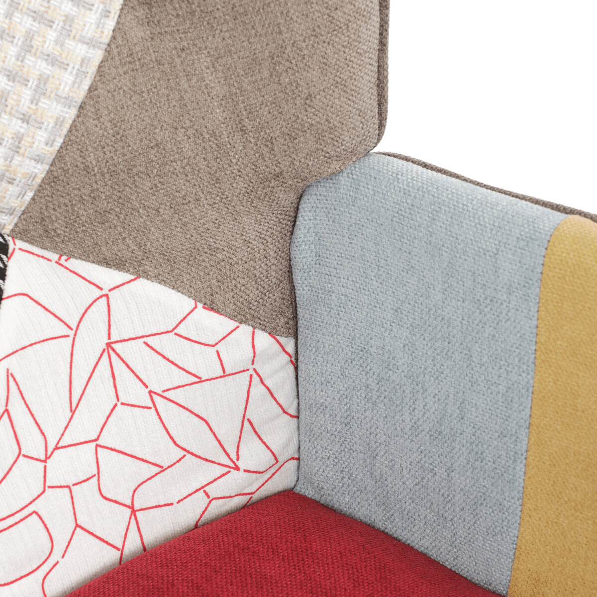 Kreslo ušiak s podnožou ELDORIA PATCHWORK