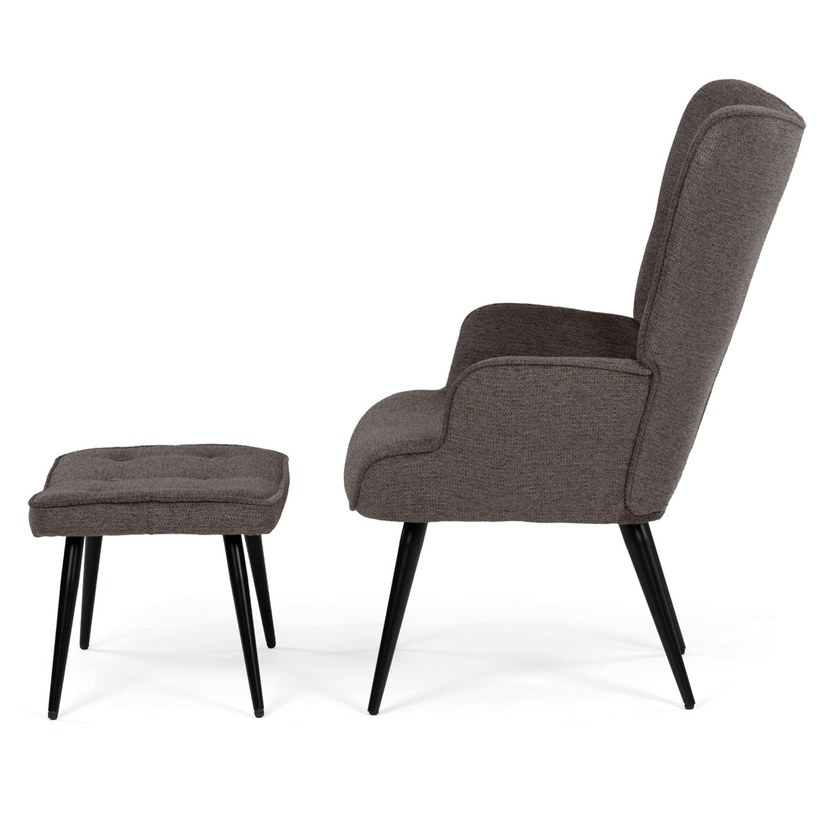 Relaxačné kreslo ušiak s podnožkou látka AK-303B GREY2