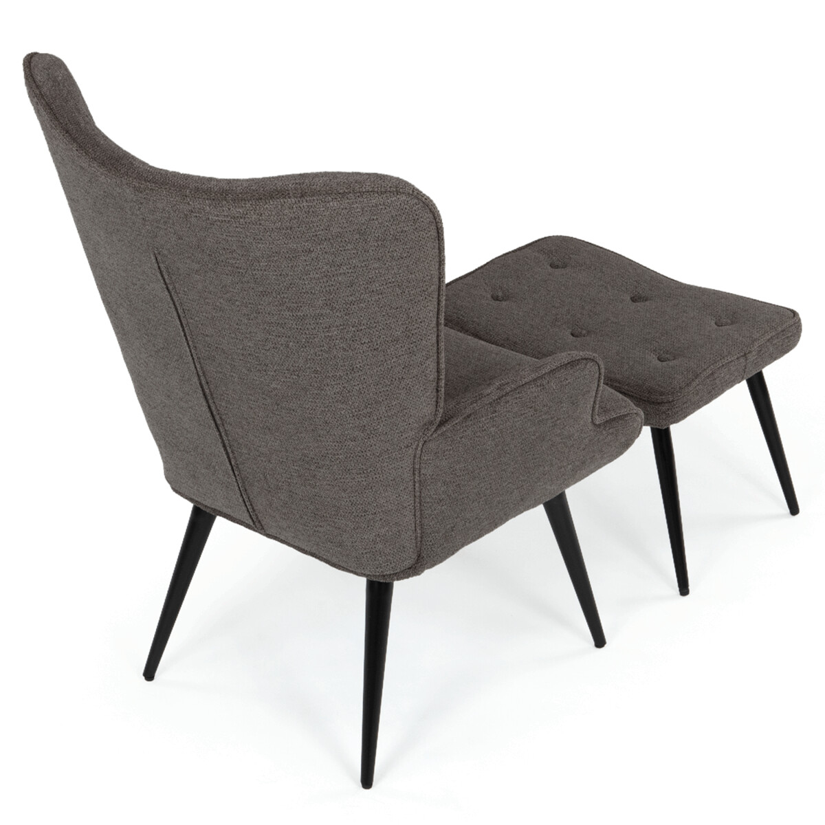 Relaxačné kreslo ušiak s podnožkou látka AK-303B GREY2