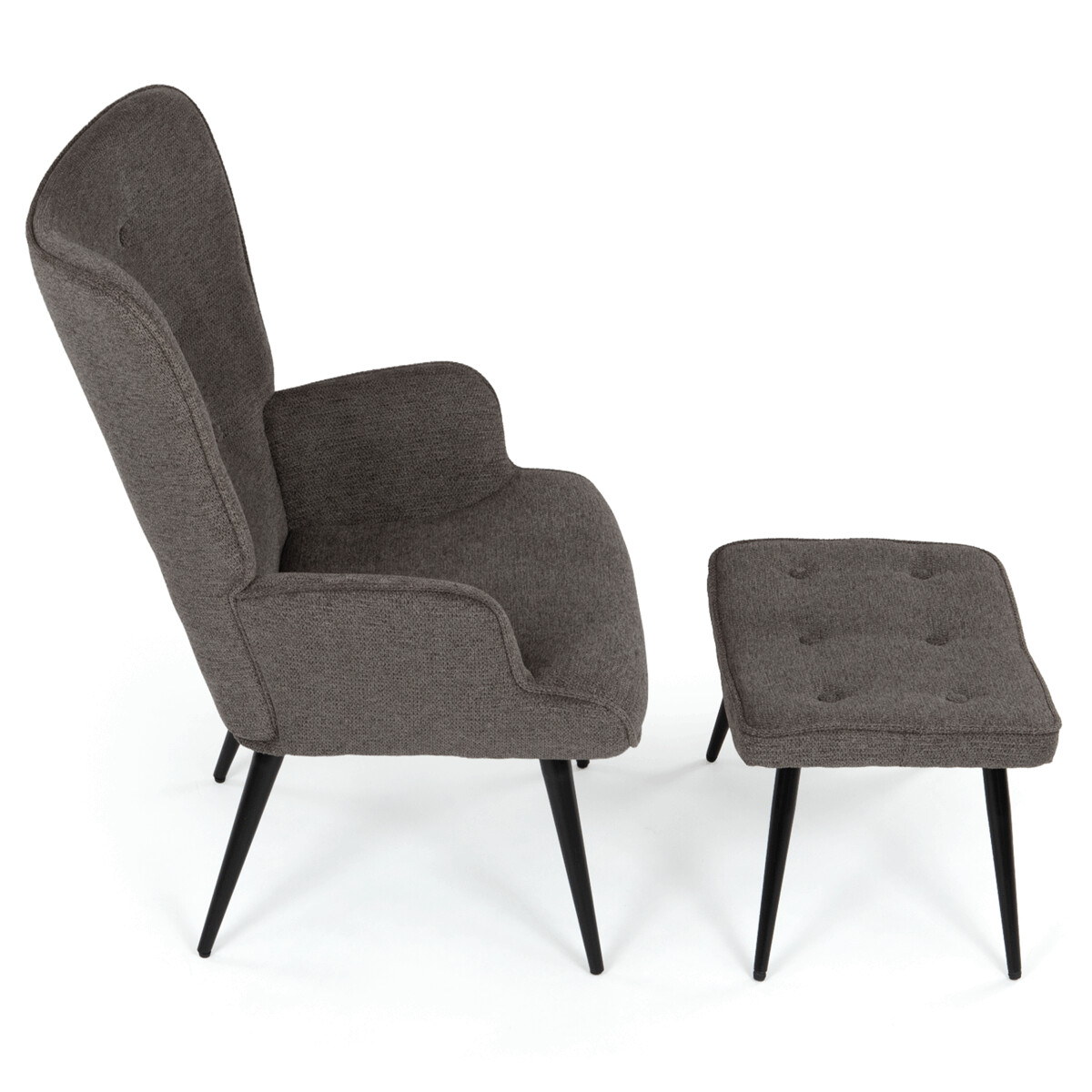 Relaxačné kreslo ušiak s podnožkou látka AK-303B GREY2
