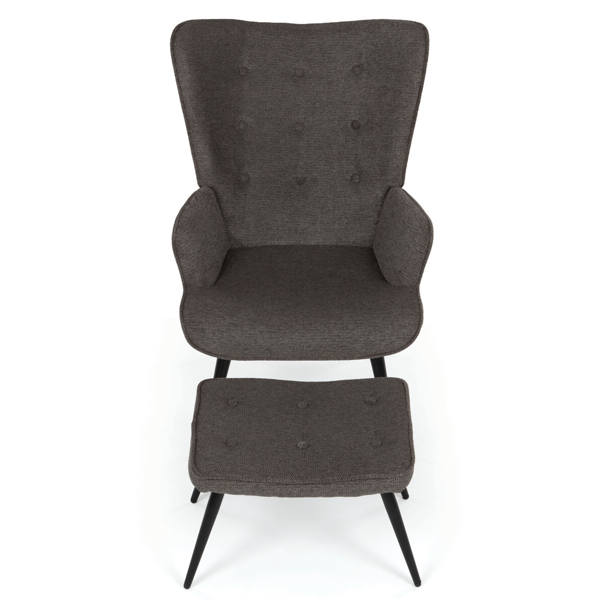 Relaxačné kreslo ušiak s podnožkou látka AK-303B GREY2