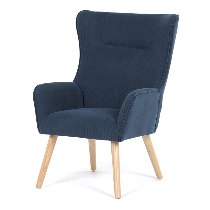 Kreslo ušiak, modrá látka, AK-314 BLUE2