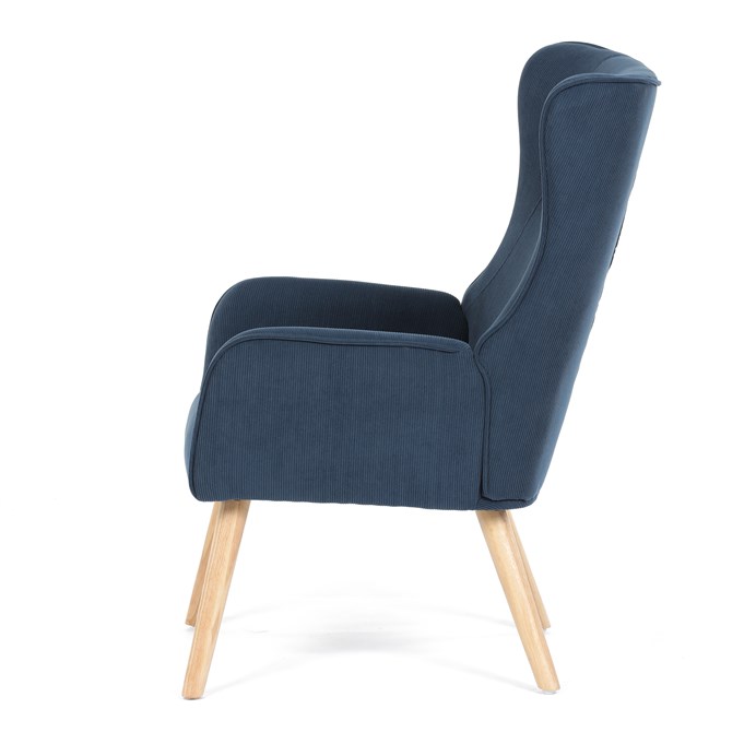 Kreslo ušiak, modrá látka, AK-314 BLUE2