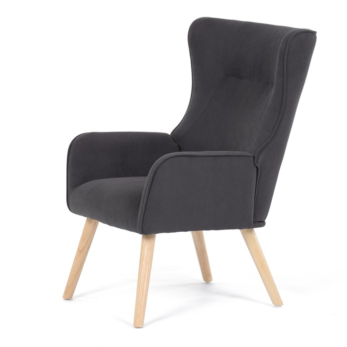 Kreslo ušiak, šedá látka, AK-314 GREY2