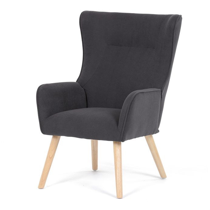 Kreslo ušiak, šedá látka, AK-314 GREY2