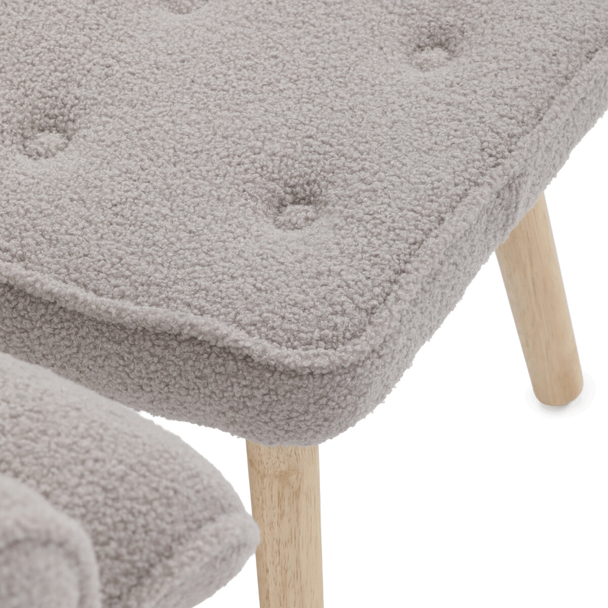 Kreslo ušiak s podnožkou bouclé AK-319 GREY2