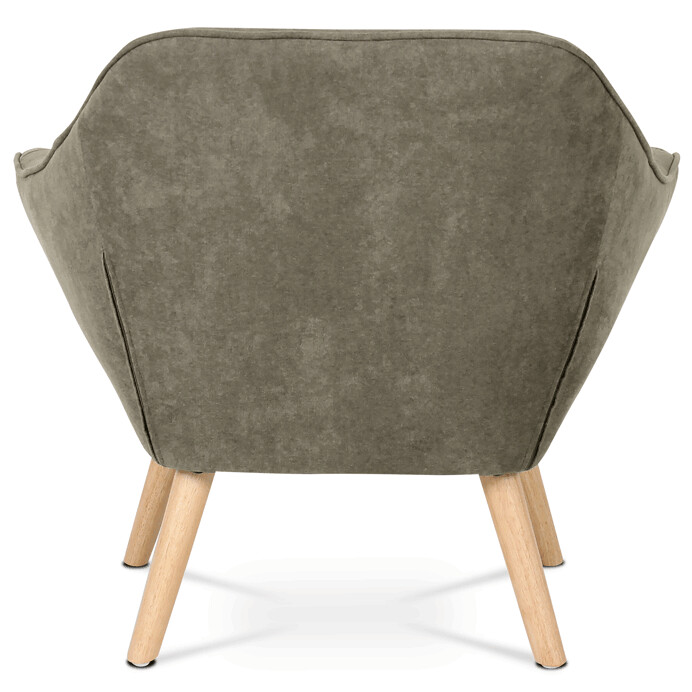 Kreslo, poťah lanýžová látka, drevené nohy, masív kaučukovník AK-321 LAN2