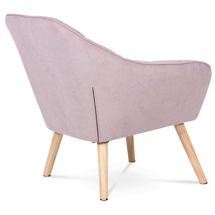 Kreslo, poťah staroružová látka, drevené nohy, masív kaučukovník AK-321 PINK2