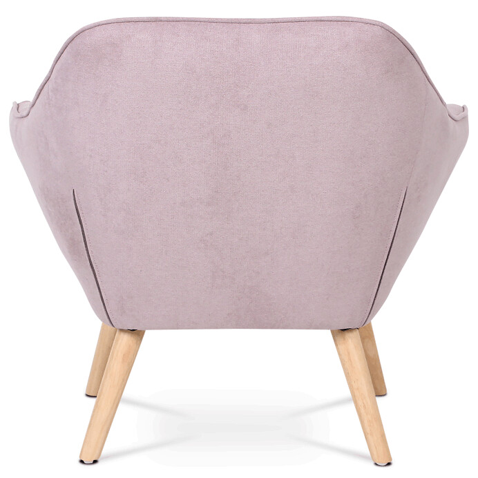 Kreslo, poťah staroružová látka, drevené nohy, masív kaučukovník AK-321 PINK2