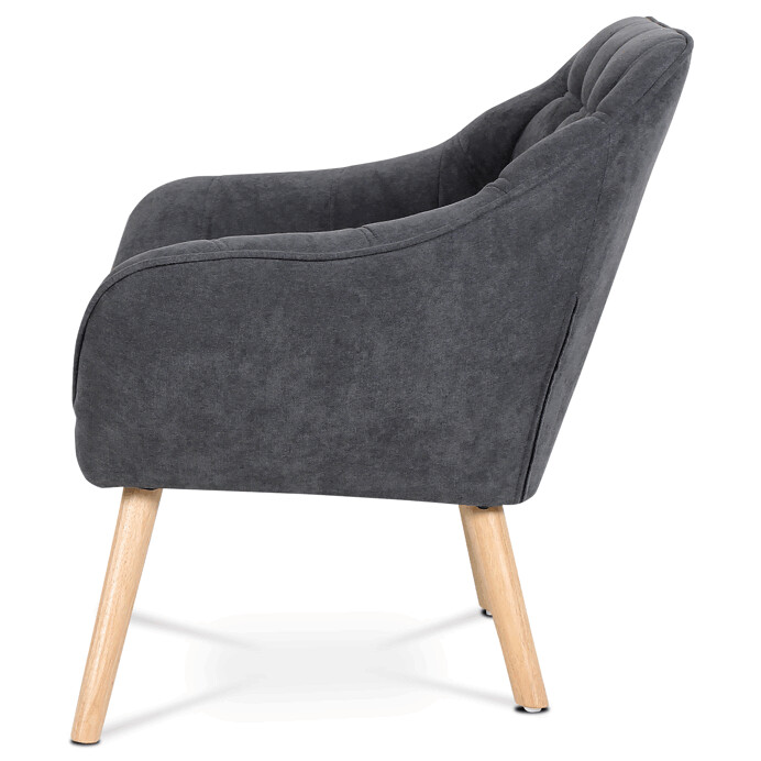 Dvojmiestna sedačka, poťah tmavosivá látka, drevené nohy, masív kaučukovník - AK-322 GREY2