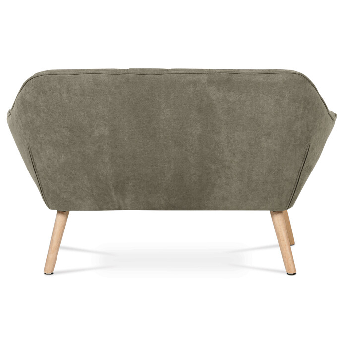 Dvojmiestna sedačka, poťah lanýžová látka, drevené nohy, masív kaučukovník AK-322 LAN2