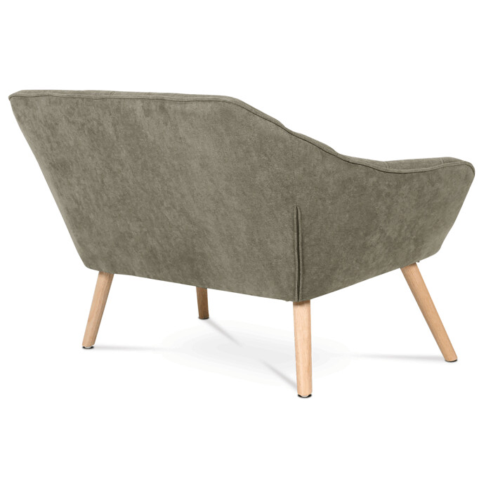 Dvojmiestna sedačka, poťah lanýžová látka, drevené nohy, masív kaučukovník AK-322 LAN2