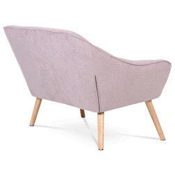 SOFA 263-15 PINK FABRIC  NATURAL LEGS