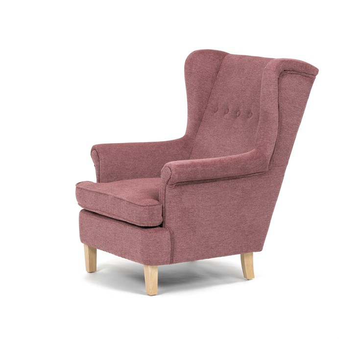 Kreslo ušiak, ružová látka, AK-388 PINK2