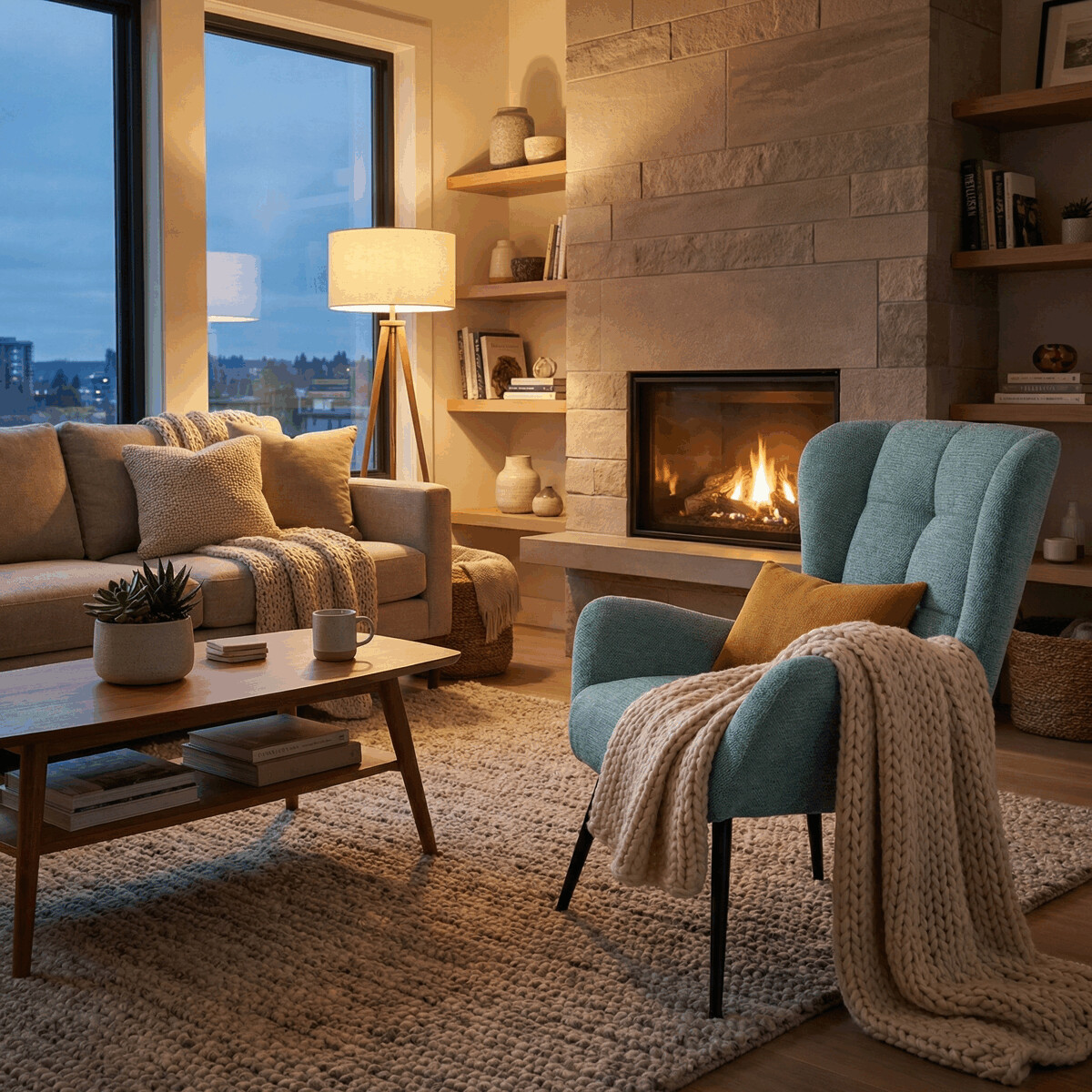 Kreslo ušiak SKAGEN BLUE