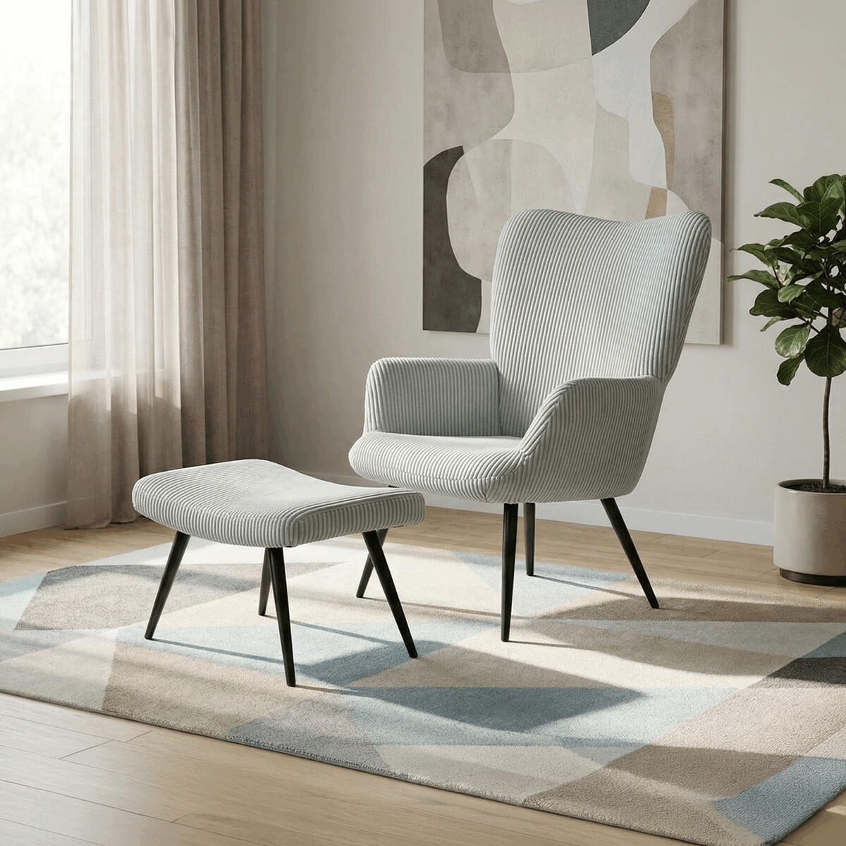 Relaxačné kreslo s podnožou AK-L7285 Sivá