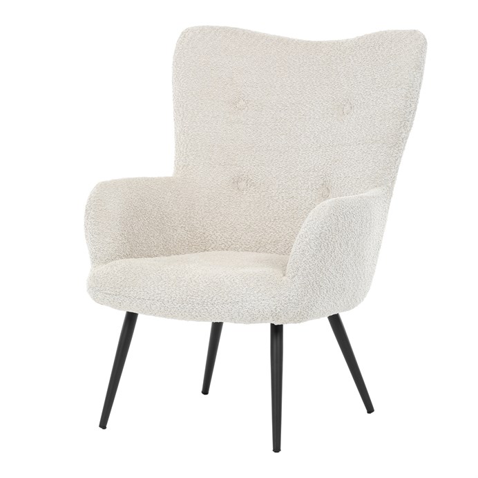 Kreslo ušiak, béžová látka, AK-W1206 CRM2