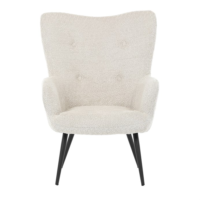 Kreslo ušiak, béžová látka, AK-W1206 CRM2