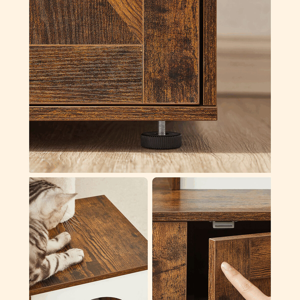 Škrabadlo pre mačky MDF/sisal/plyš AKS-E1213 OLW Hnedá
