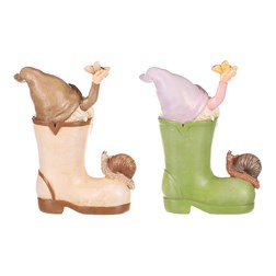 Skřítek v holínce - polyresin, mix 2 druhů, cena za 1 ks