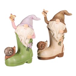 Skřítek v holínce - polyresin, mix 2 druhů, cena za 1 ks