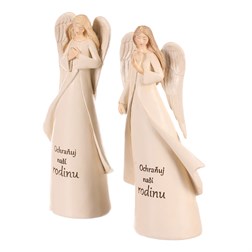 Anděl s nápisem - polyresin, mix 2 druhů, barva béžová, cena za 1 ks.
