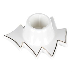Svícen na kónickou svíčku, porcelánový.