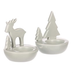 Svícen porcelánový, na čajovou svíčku. Mix 4 druhů. Cena za 1ks.