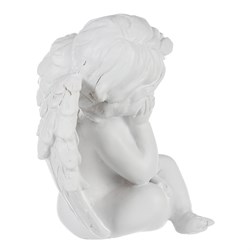 Andílek sedící - figurka z polyresinu, barva bílá.