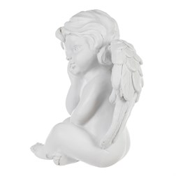 Andílek sedící - figurka z polyresinu, barva bílá.